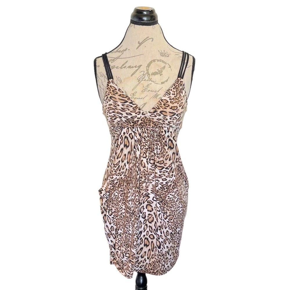 Y2k Love Culture Womens Animal Leopard Print Mini  Racerback Padded Size Medium